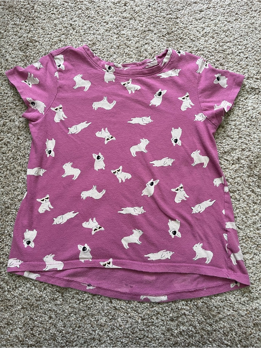 Old Navy, French Bulldog, Girls Short Sleeve Tshirt Size 8, Softest Tee